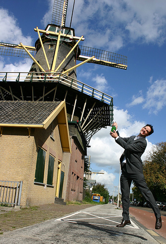 Springend bij de molen