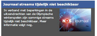 Journaal niet beschikbaar vanwege Olympische Spelen