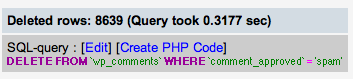 Deleted rows: 8639