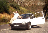 Erik and our Rental Car